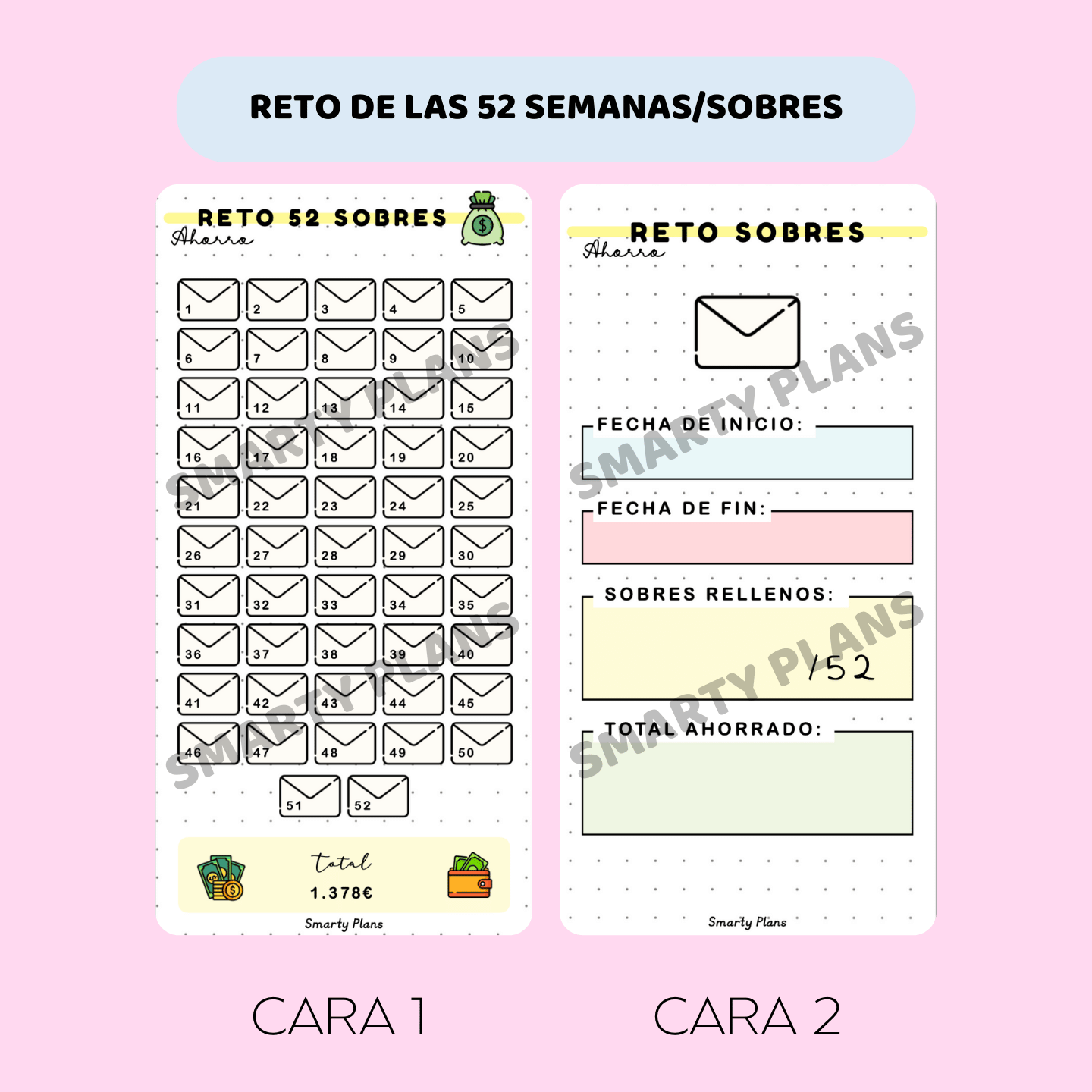 Retos de Ahorro -  Tarjetas Plastificadas