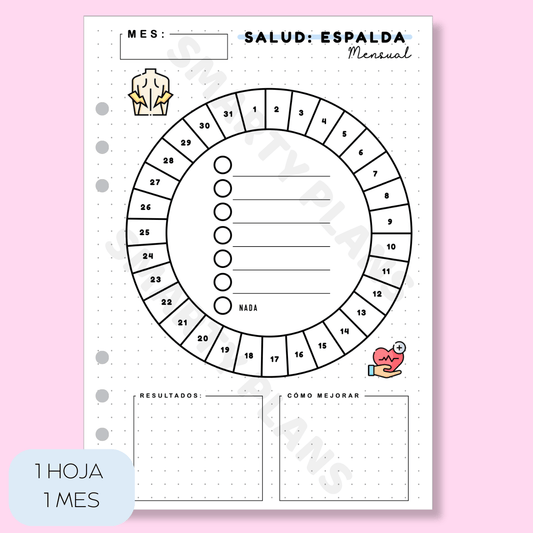 Plantilla Mensual Individual - Salud Espalda