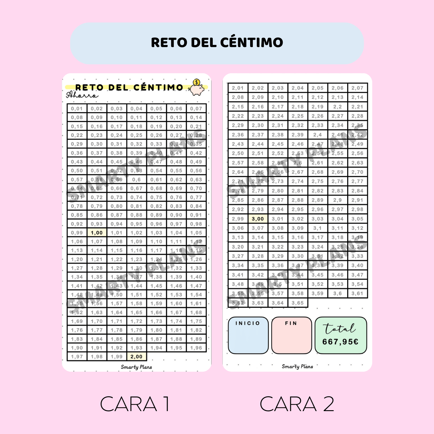 Retos de Ahorro -  Tarjetas Plastificadas