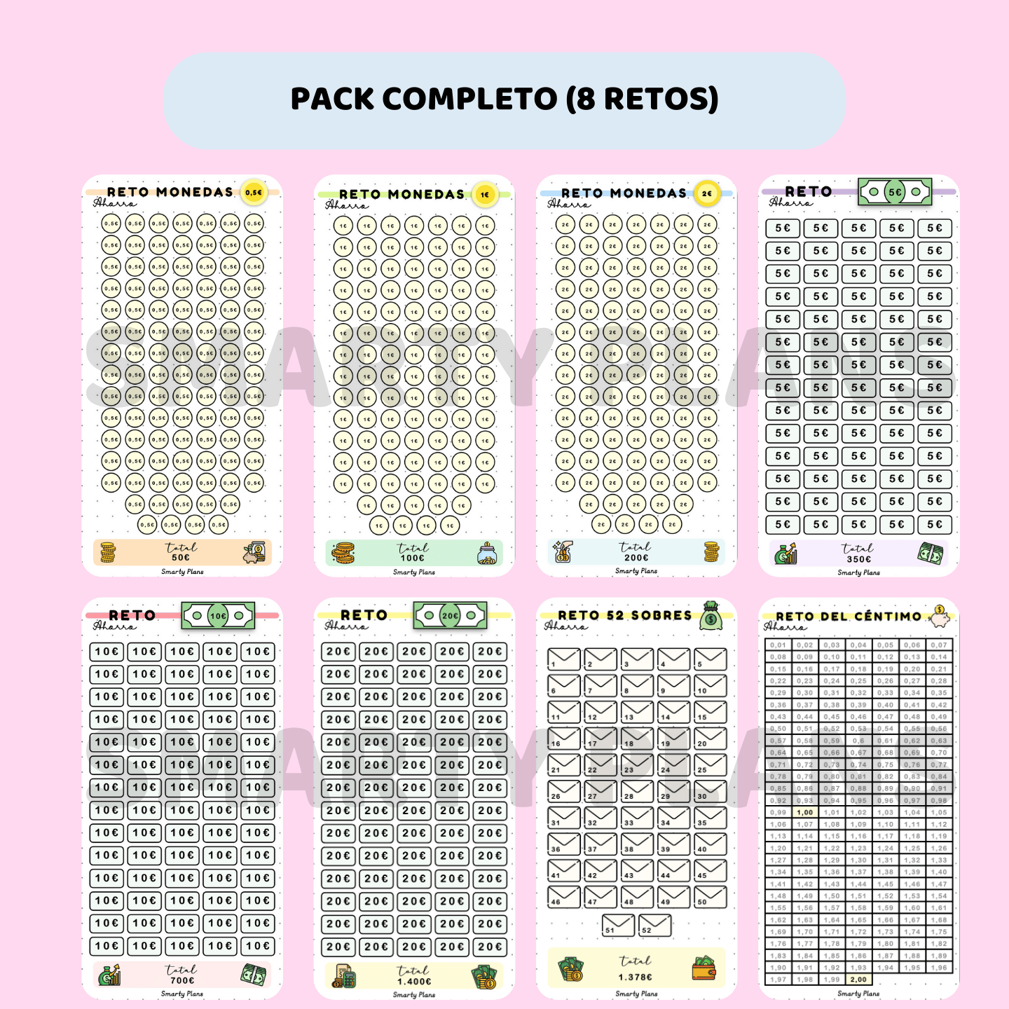 Retos de Ahorro -  Tarjetas Plastificadas
