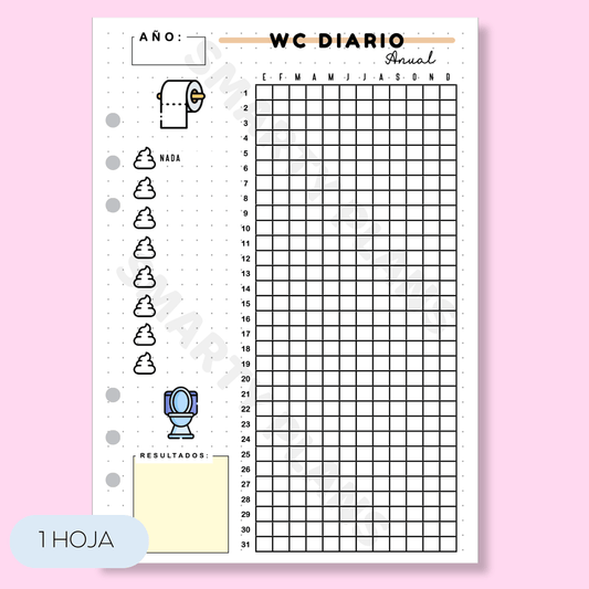 Hoja Anual Salud - WC Diario (caca)