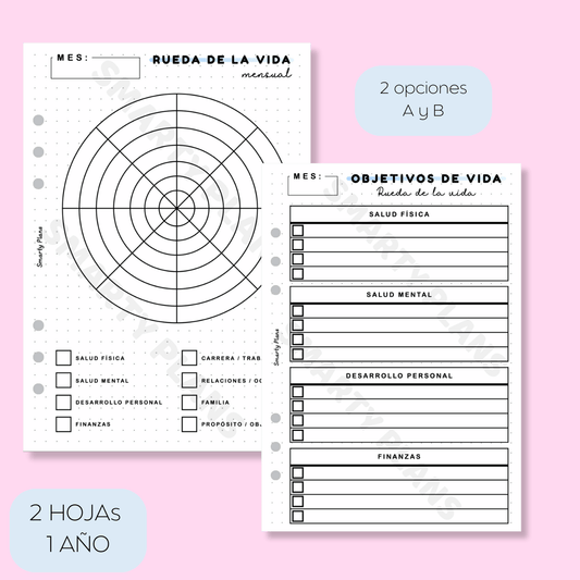 Plantilla Mensual - Rueda de la vida