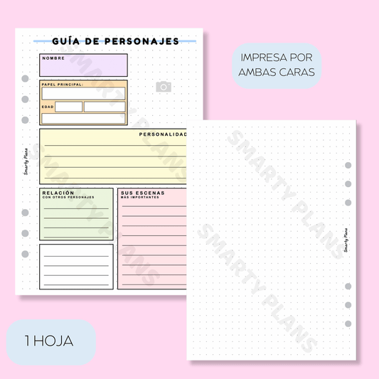 Plantilla Individual Escritores - Guía de Personajes