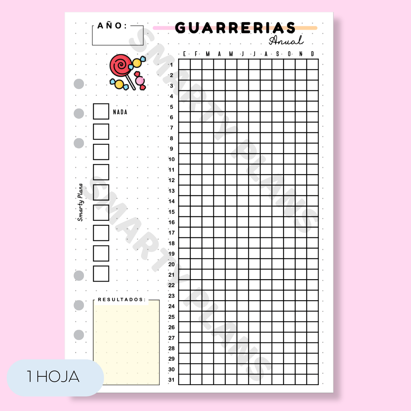 Hoja Anual - Alimentación Guarrerías
