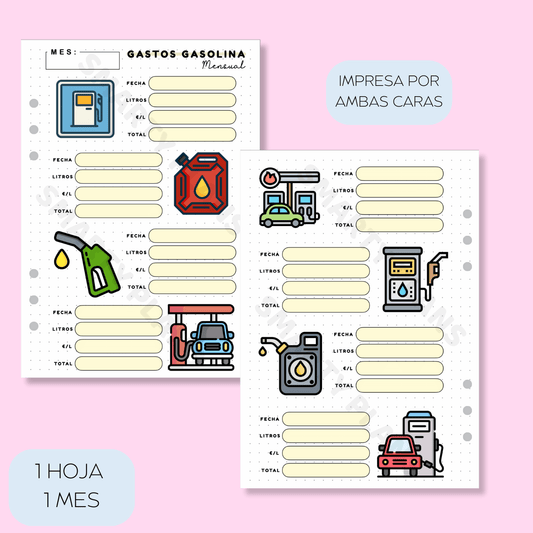 Plantilla Individual Finanzas - Gastos Gasolina