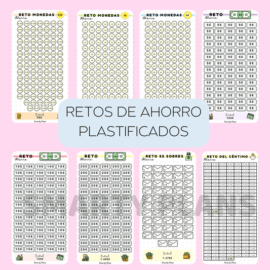 Retos de Ahorro -  Tarjetas Plastificadas