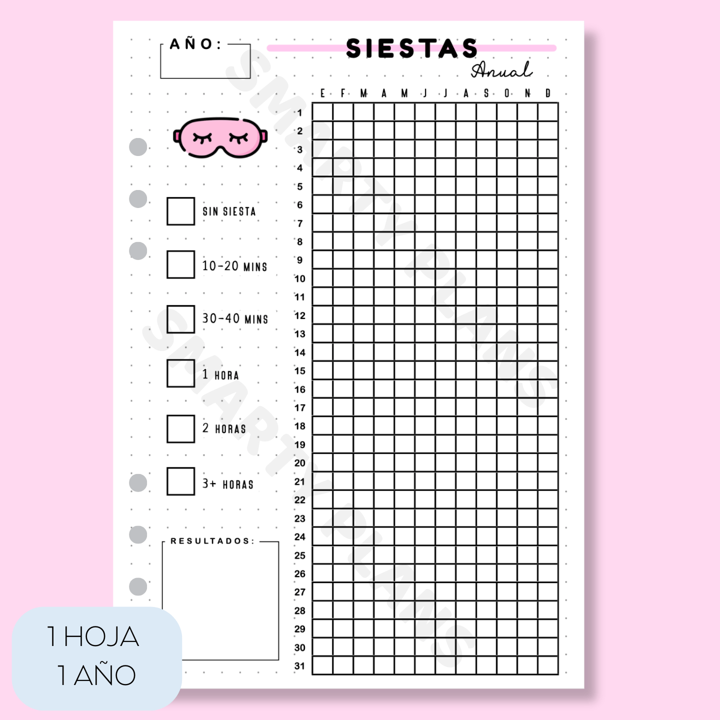 Hoja Anual - Siestas