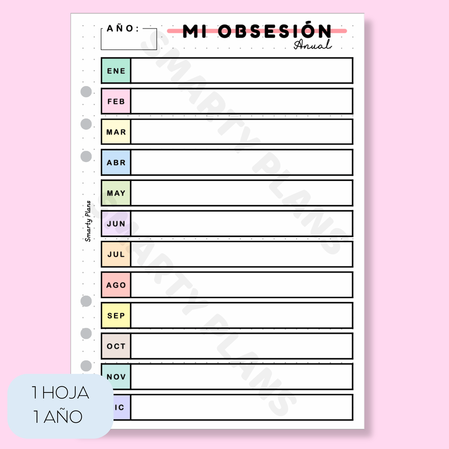 Hoja Anual - Mi Obsesión