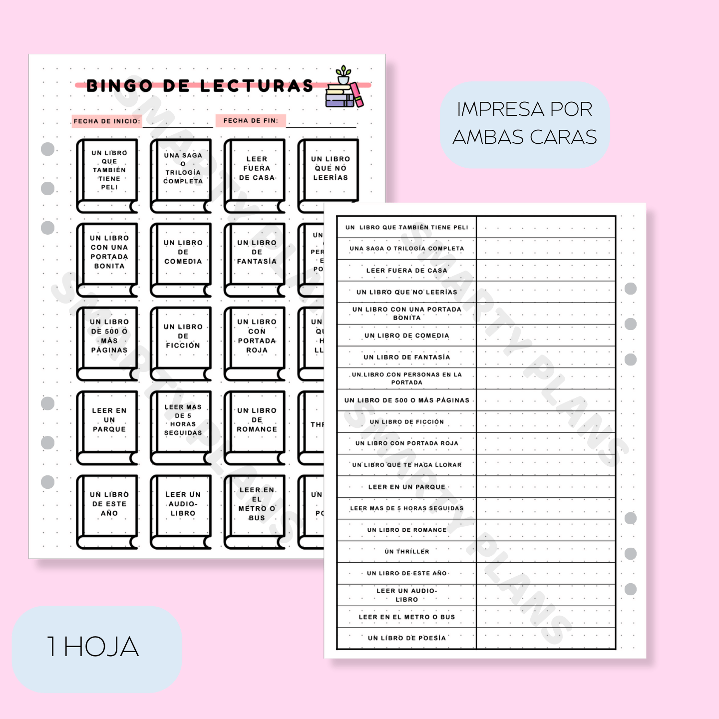 Plantilla Individual - Bingo Lectura