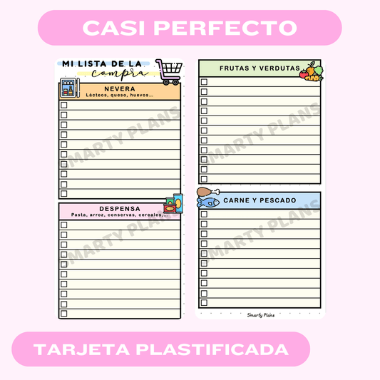 Casi Perfecto - Tarjeta Plastificada Lista de la Compra