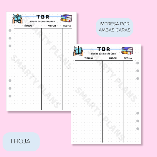 Plantilla Individual Lectura - TBR Libros