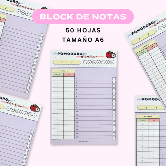 Bloc de Notas - Pomodoro A6