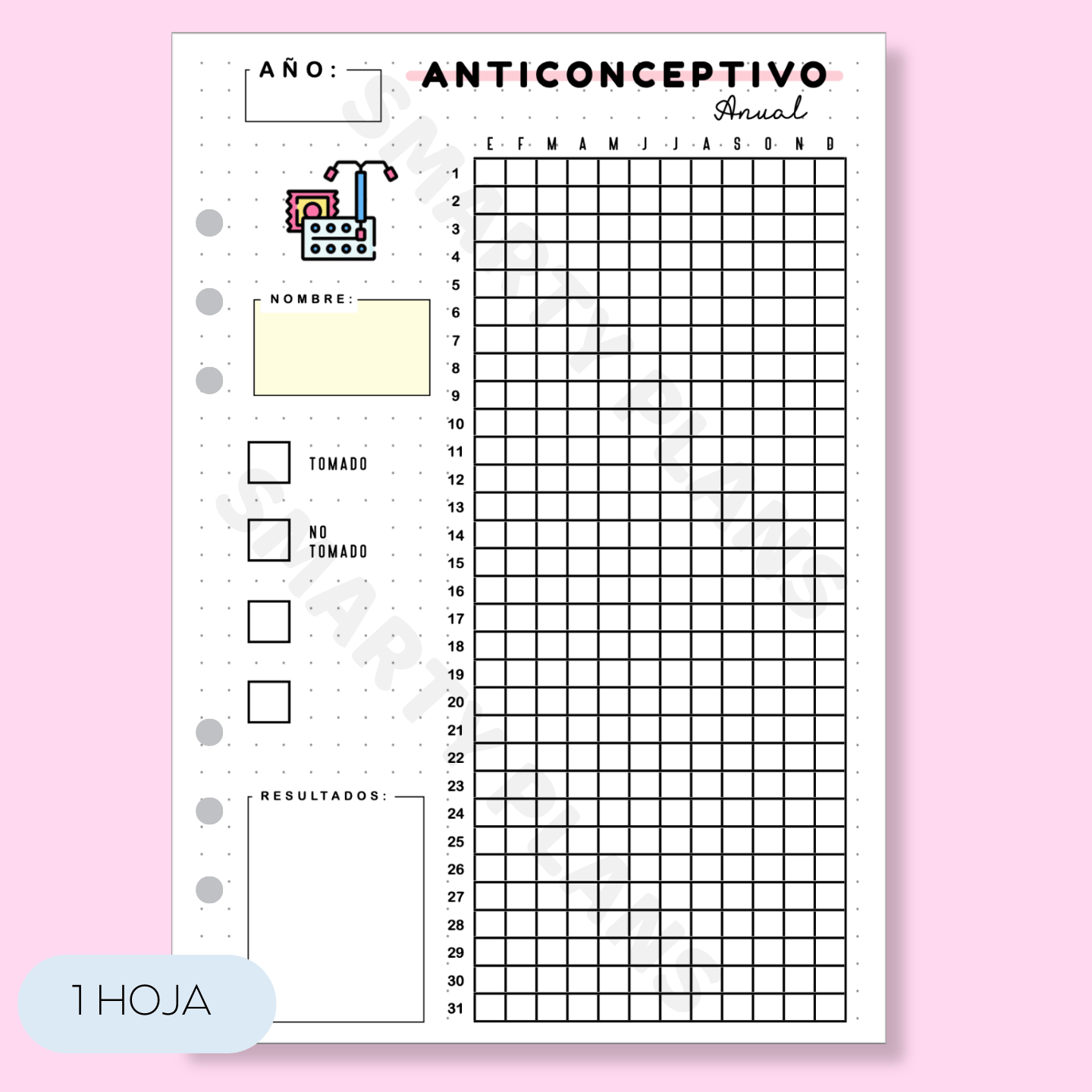 Hoja Anual - Anticonceptivo