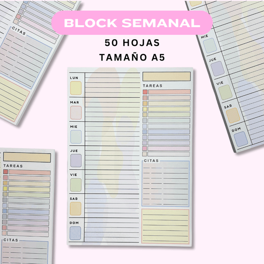 Bloc de Notas A5 - Semanal