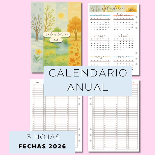 Calendario Anual - 2026 año completo