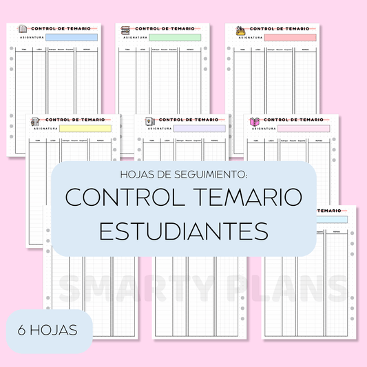 Pack Plantillas Estudiantes - Control de Temario