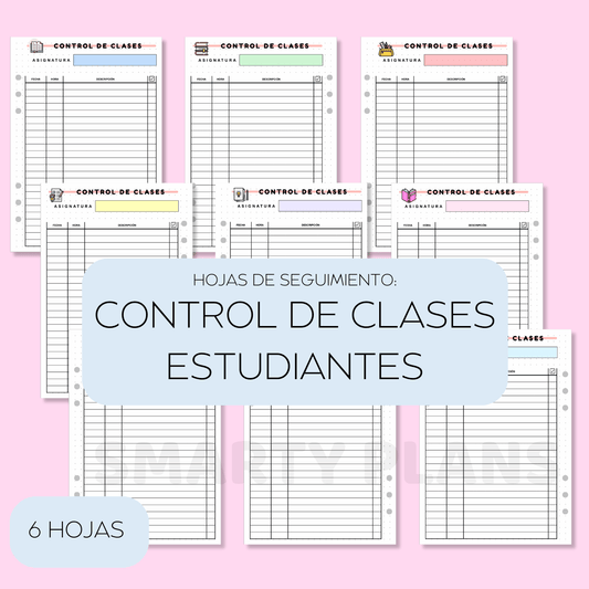 Pack Plantillas Estudiantes - Control de Clases