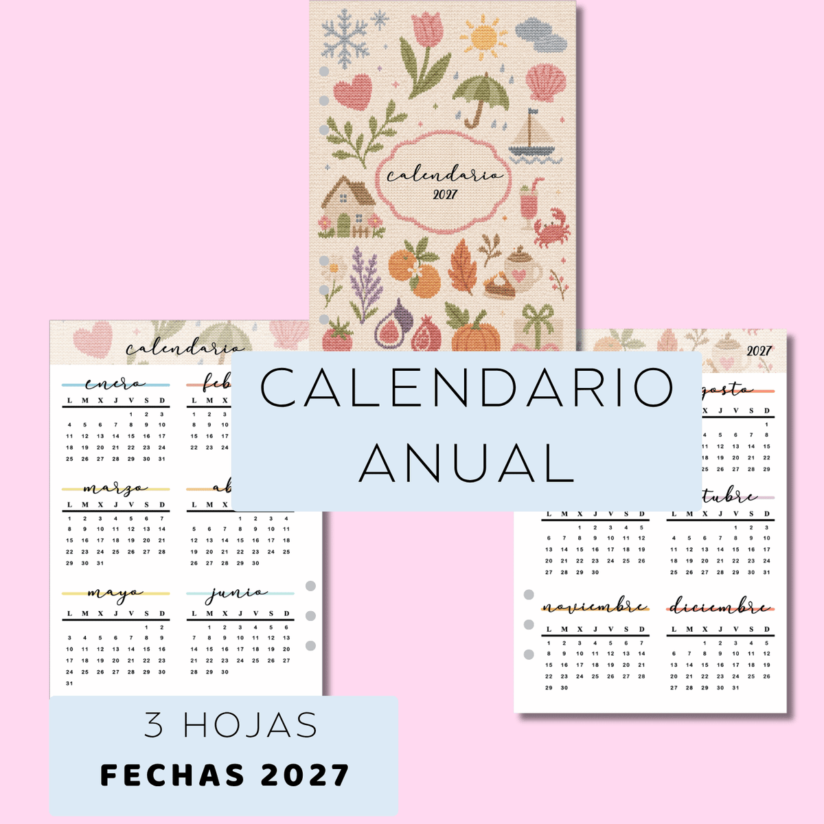 Calendario Anual - 2027 año completo