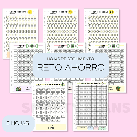 Plantillas - Pack 8 Retos de Ahorros