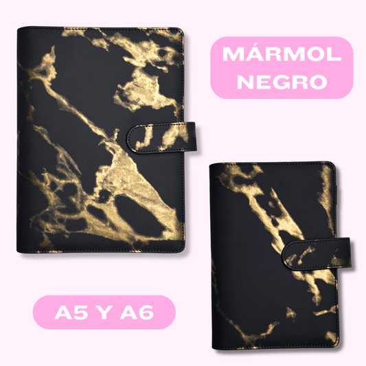 Planificador - Mármol Negro Dorado