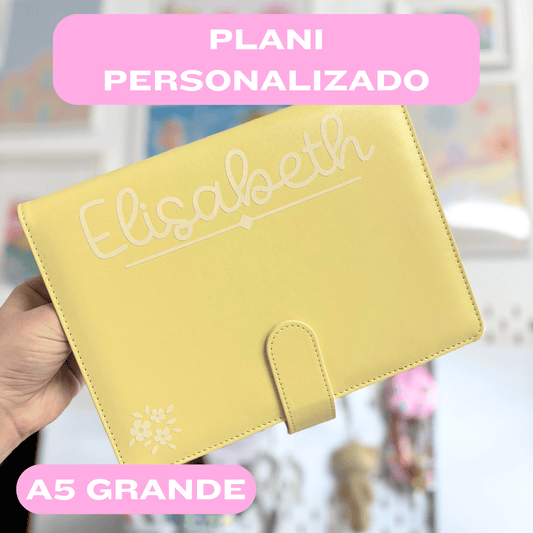 Plani Personalizado - Amarillo y Crema Glitter (Elisabeth) A5