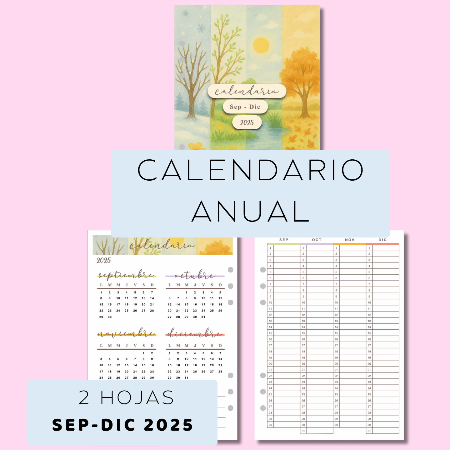 Calendario Anual - Septiembre a Diciembre 2025