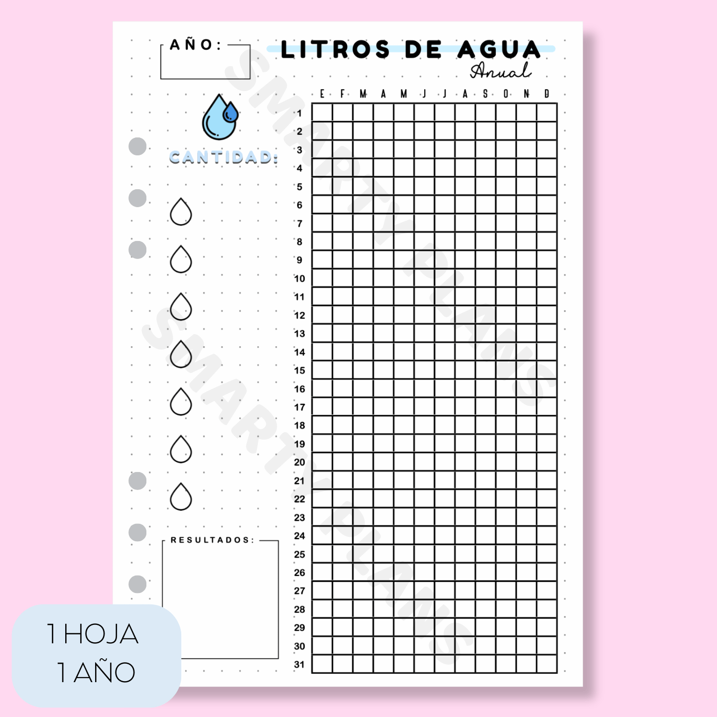 Hoja Anual - Litros de Agua