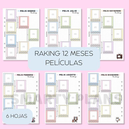 Pack Anual - Ranking Mes a Mes: Películas