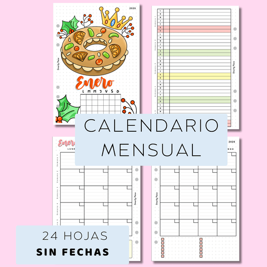 Calendario Mensual Temático - Sin Fechas