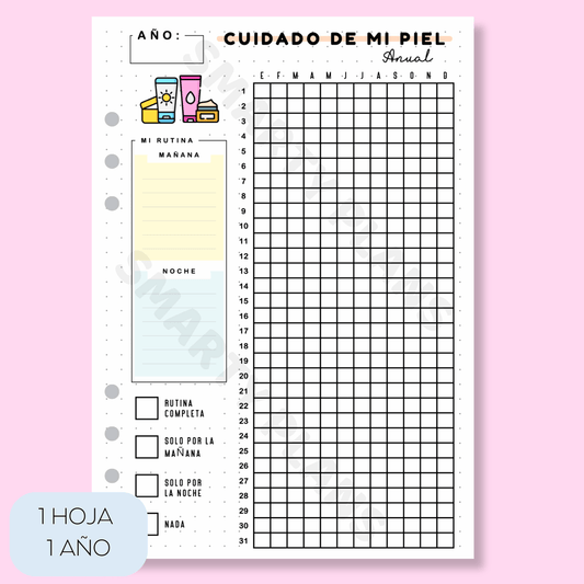 Hoja Anual - Cuidado de mi Piel