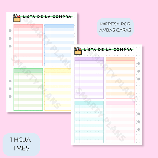 Plantilla Individual Alimentación - Lista de la Compra
