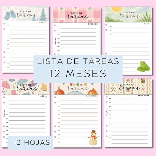 Pack Lista de Tareas - 12 meses