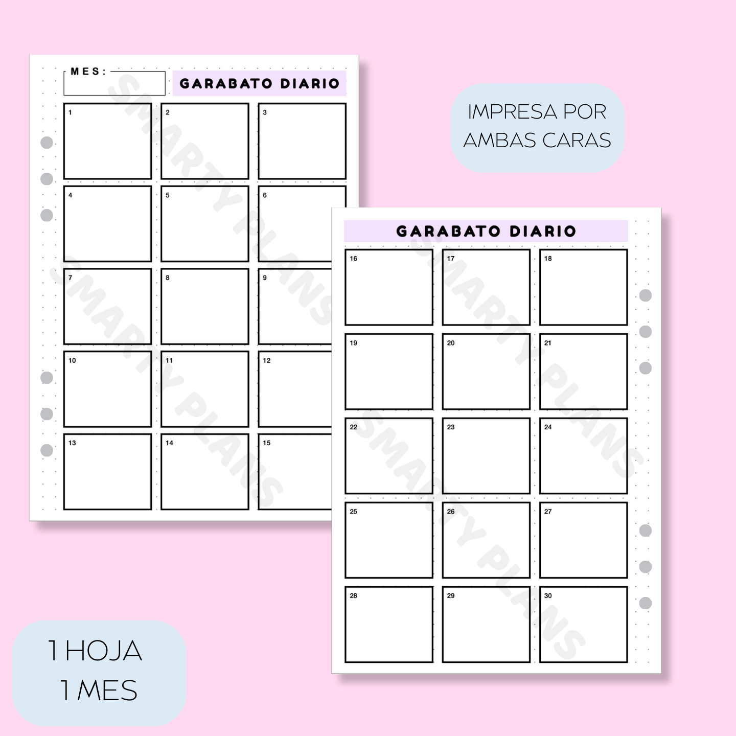 Plantilla Mensual - Garabato Diario