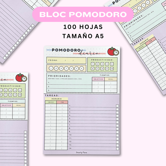 Blocs de Notas A5 - Pomodoro Diario