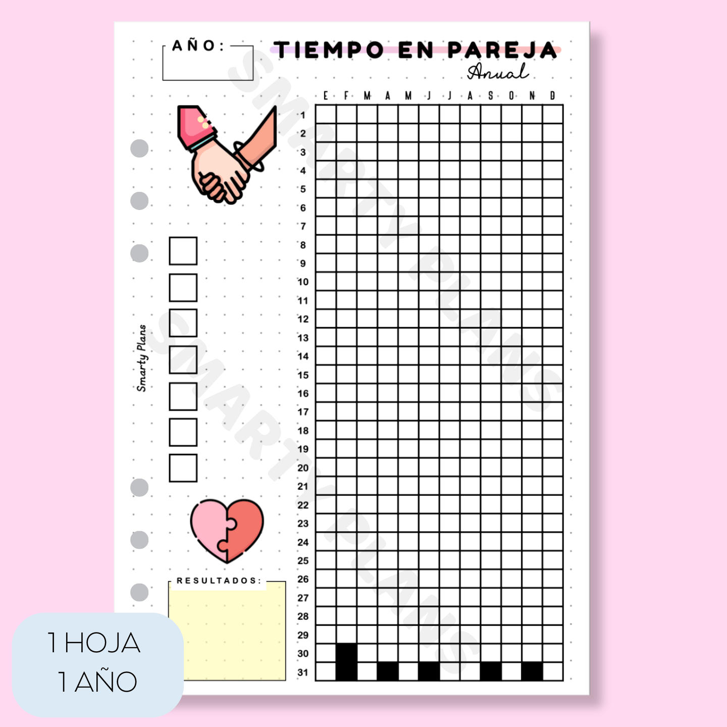 Hoja Anual - Tiempo en Pareja