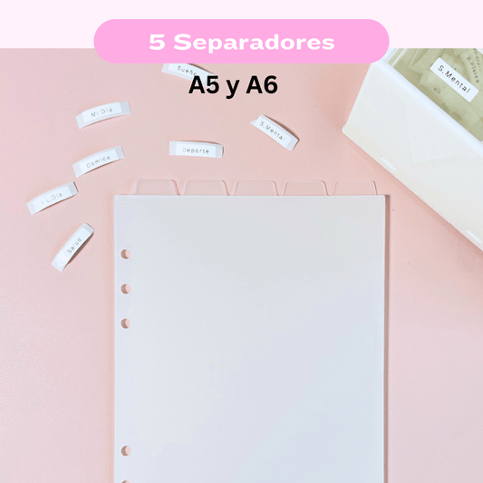Pack 5 Separadores A5 y A6