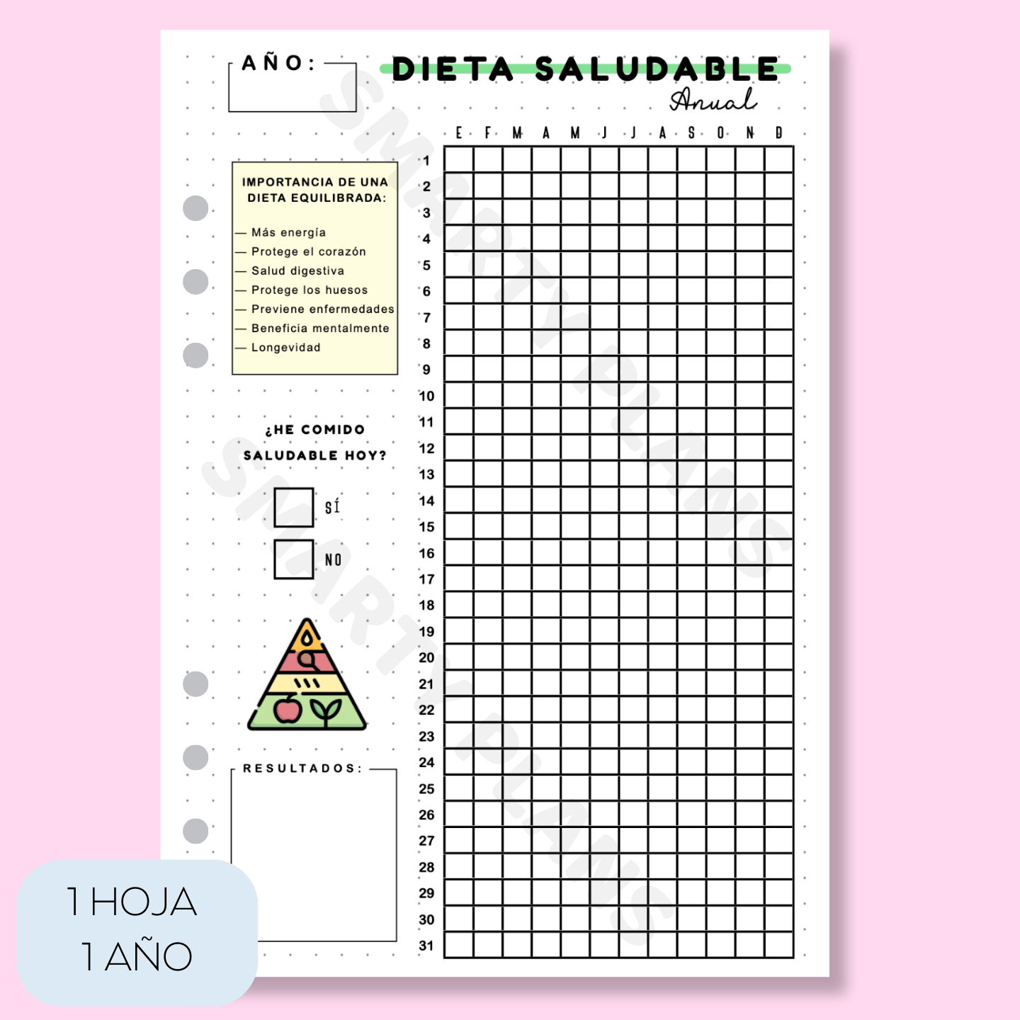 Hoja Anual - Dieta Saludable