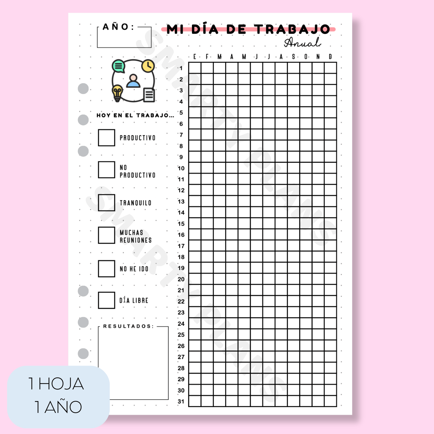 Hoja Anual - Puntúo Mi Día De Trabajo