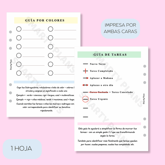 Plantilla Individual - Guía de Colores / Tareas