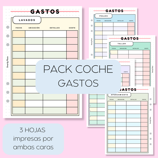 Pack Plantillas Coche - Gastos Específicos