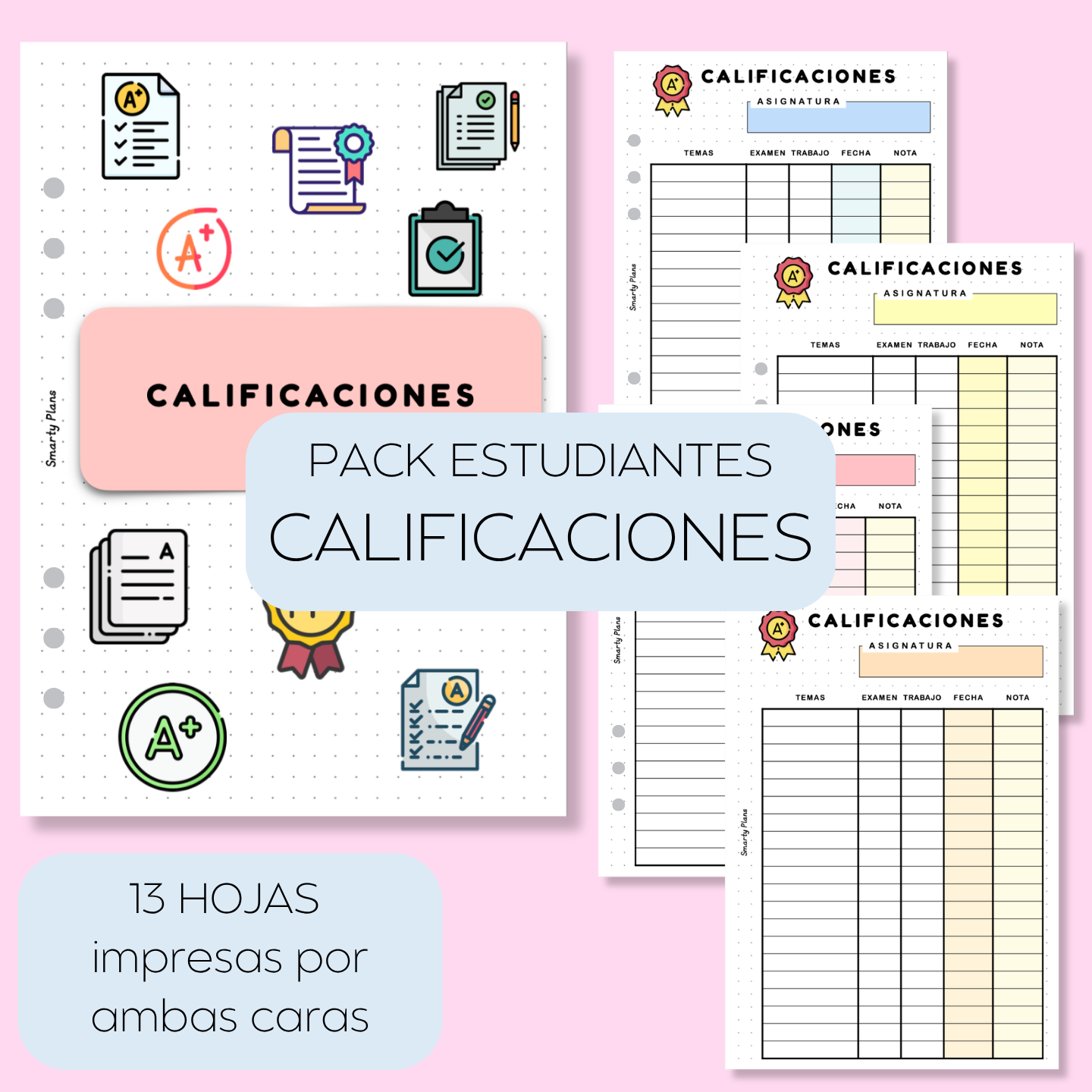 Pack Plantillas Estudiantes - Calificaciones