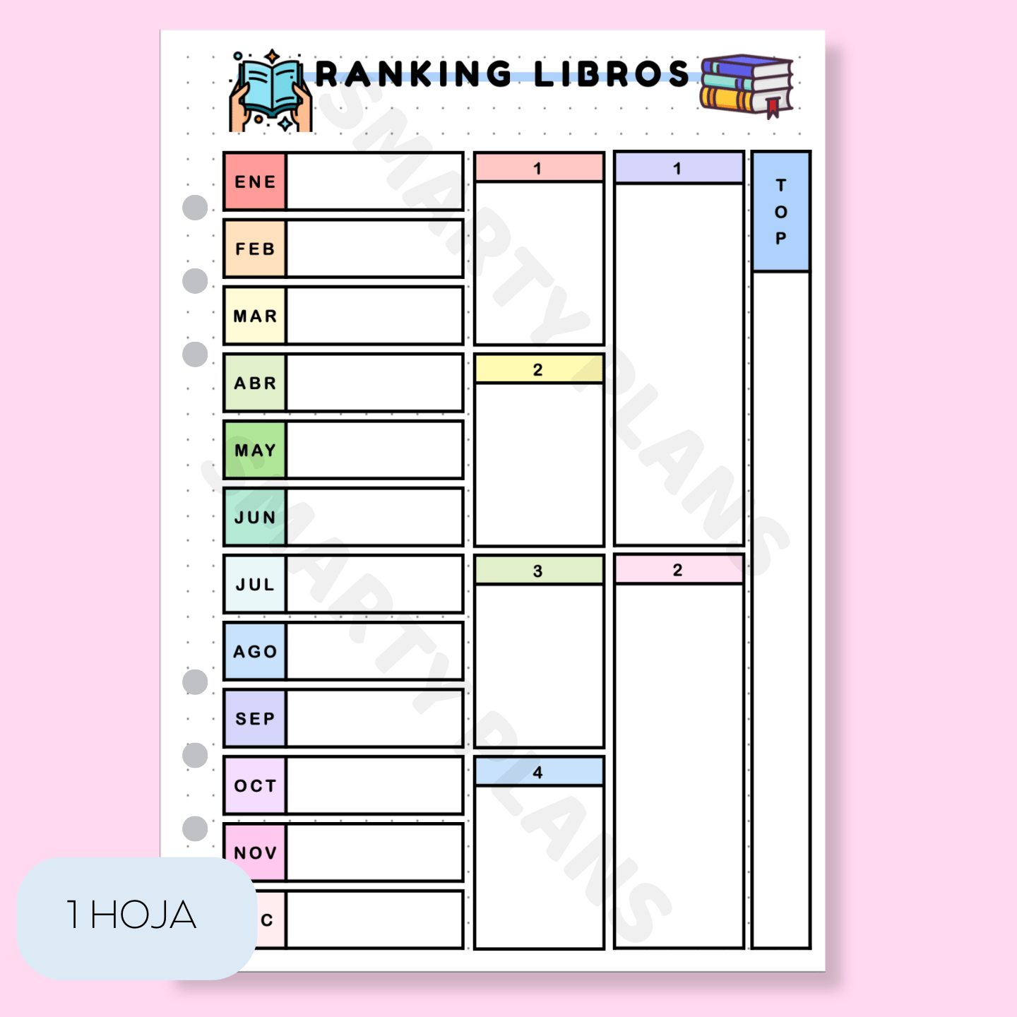 Hoja Anual Lectura - Ranking Libros