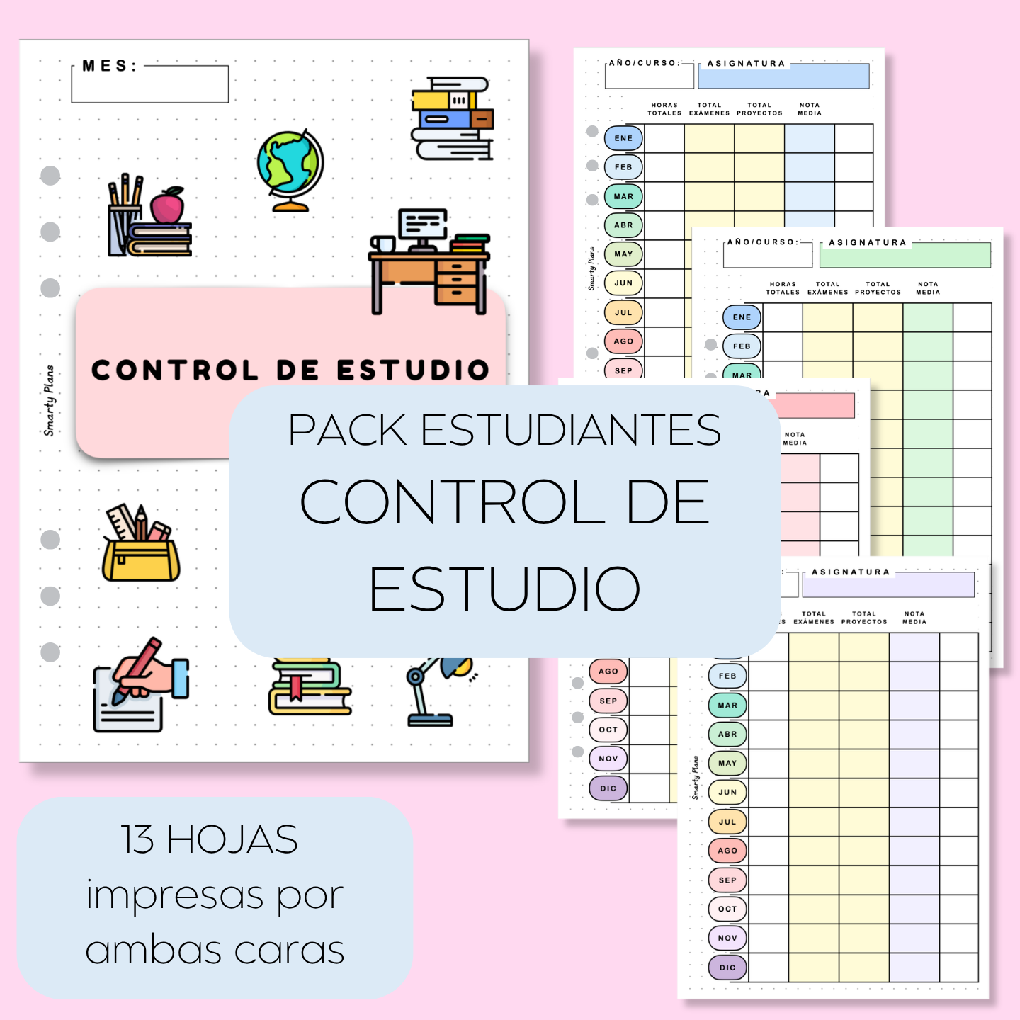 Pack Plantillas Estudiantes - Control de Estudio