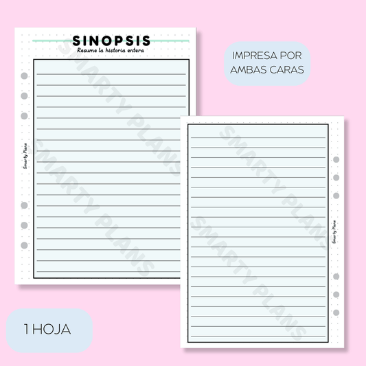 Plantilla Individual Escritores - Sinopsis