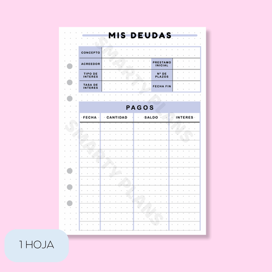 Plantilla Individual Finanzas - Mis Deudas