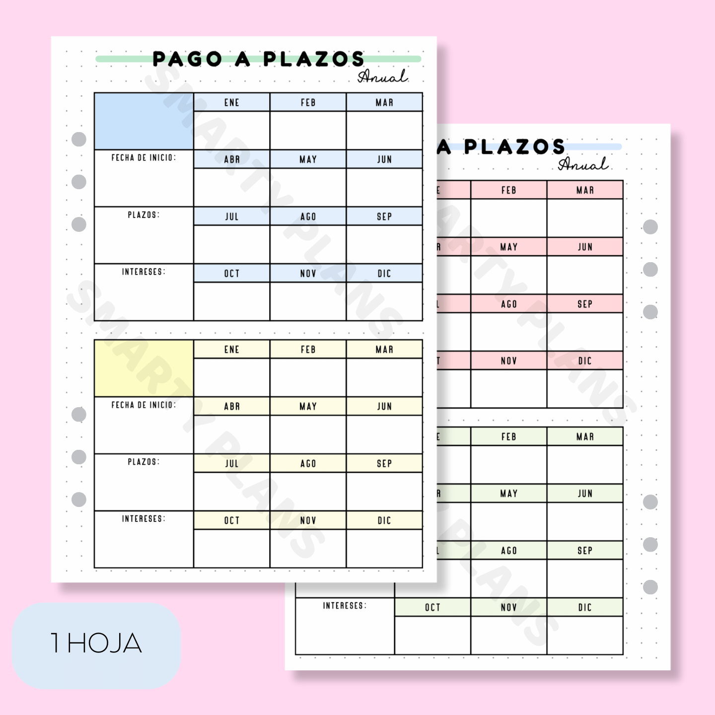 Plantilla Individual Anual Finanzas - Pago a Plazos