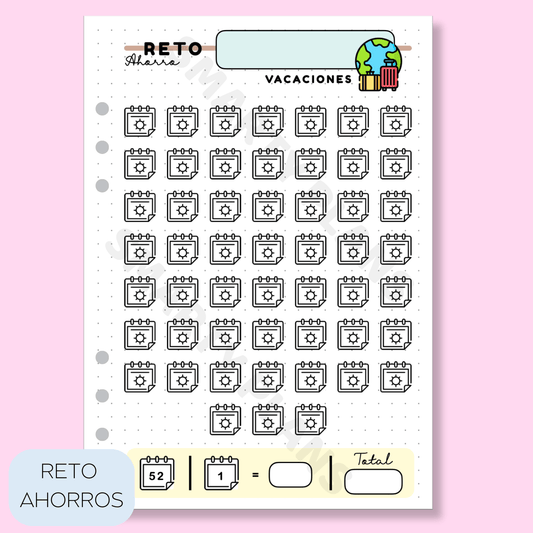 Plantilla Individual Finanzas - Reto de Ahorro Vacaciones