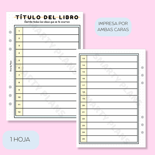 Plantilla Individual Escritores - Titulo del Libro