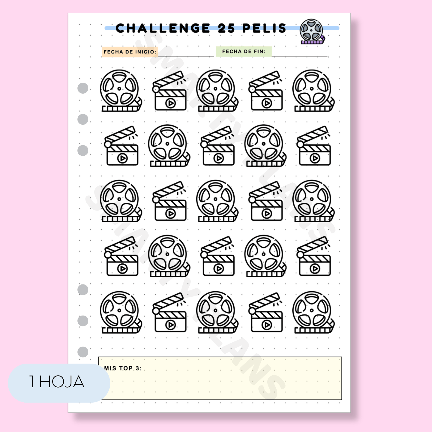 Plantilla Ocio - Desafío 25 Películas