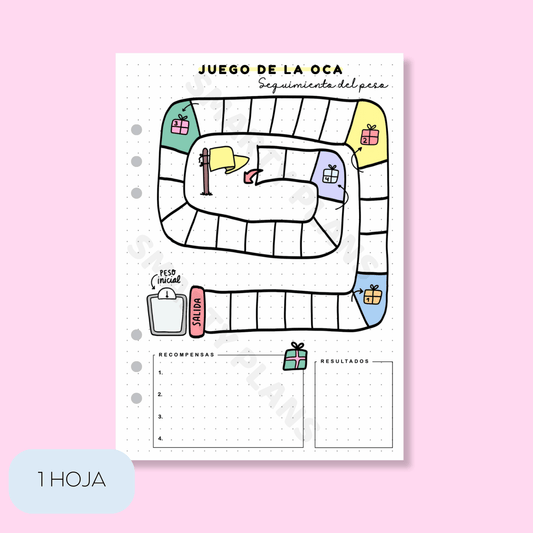 Plantilla Individual Fitness - Juego de la Oca